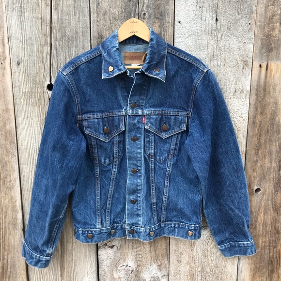 Vintage 60s-70s Levi's Big E Type III Denim Trucker Jacket With Heart Studs - Picture 1 of 8